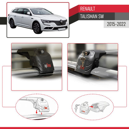 Compatibile con Renault Talisman SW 2015-2022 ACE-2 Barre Tetto Portapacchi Auto Barre Portatutto Grigo Alluminio 2 Barre