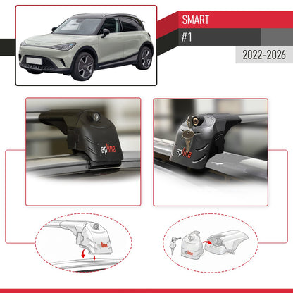Compatibile con Smart #1 2022-2024 ACE-2 Barre Tetto Portapacchi Auto Barre Portatutto Grigo Alluminio 2 Barre