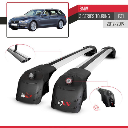 Compatibile con BMW Serie 3 (F31) Touring 2012-2019 ACE-2 Barre Tetto Portapacchi Auto Barre Portatutto Grigo Alluminio 2 Barre