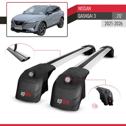 Compatibile con Nissan Qashqai 3 (J12) 2022-2025 ACE-2 Barre Tetto Portapacchi Auto Barre Portatutto Grigo Alluminio 2 Barre