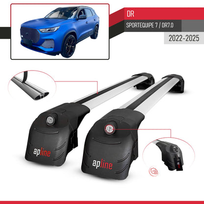 Compatibile con DR 7.0 Sportequipe 7 (It) 2023-2025 ACE-2 Barre Tetto Portapacchi Auto Barre Portatutto Grigo Alluminio 2 Barre
