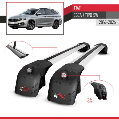 Compatibile con Fiat Egea SW 2016-2025 ACE-2 Barre Tetto Portapacchi Auto Barre Portatutto Grigo Alluminio 2 Barre