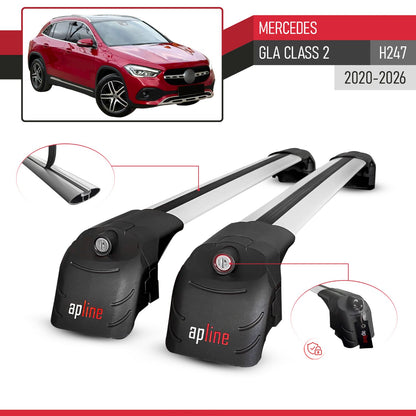 Compatibile con Mercedes Classe GLA 2 (H247) 2020-2025 ACE-2 Barre Tetto Portapacchi Auto Barre Portatutto Grigo Alluminio 2 Barre