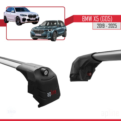 Compatibile con BMW X5 (G05) 2019-2025 ACE-2 Barre portatutto per auto Portapacchi in alluminio grigio 2 barre