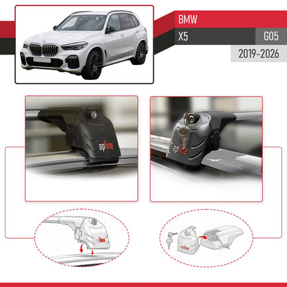 Compatibile con BMW X5 (G05) 2019-2025 ACE-2 Barre Tetto Portapacchi Auto Barre Portatutto Grigo Alluminio 2 Barre