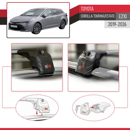Compatibile con Toyota Corolla Touring (E210) 2019-2025 ACE-2 Barre Tetto Portapacchi Auto Barre Portatutto Grigo Alluminio 2 Barre