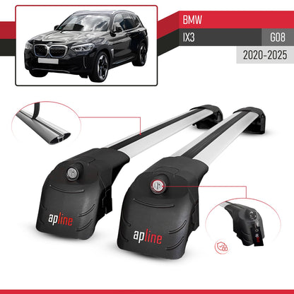 Compatible with BMW iX3 G08 2021-2024 ACE-2 Car Roof Rack Cross Bar Grey Aluminium 2 Bars