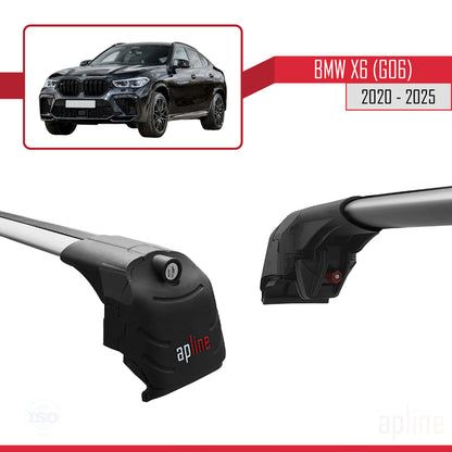 Kompatibel mit BMW X6 (G06) 2020-2025 ACE-2 Dachträger Autodachträger Graues Aluminium 2 Stangen