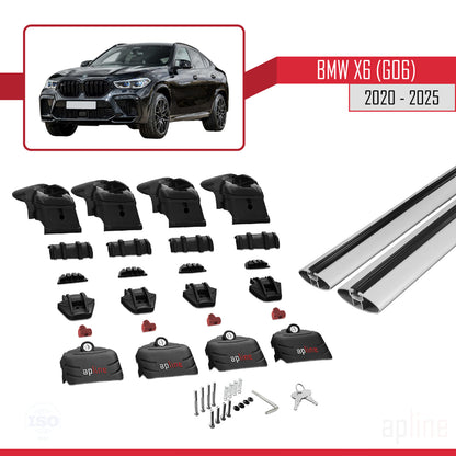 Kompatibel mit BMW X6 (G06) 2020-2025 ACE-2 Dachträger Autodachträger Graues Aluminium 2 Stangen