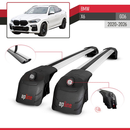 Compatibile con BMW X6 (G06) 2020-2025 ACE-2 Barre Tetto Portapacchi Auto Barre Portatutto Grigo Alluminio 2 Barre