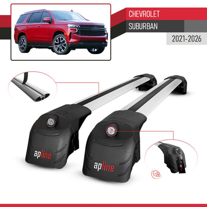 Compatibile con Chevrolet Suburban 2021-2024 ACE-2 Barre Tetto Portapacchi Auto Barre Portatutto Grigo Alluminio 2 Barre