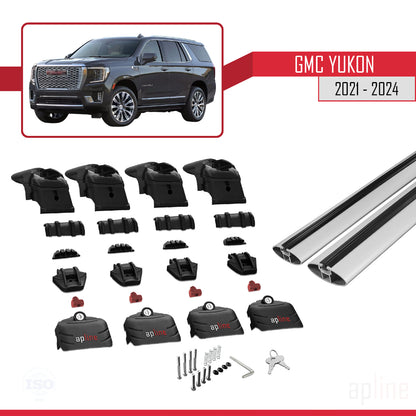 Compatibile con GMC Yukon 2021-2024 ACE-2 Portapacchi per auto in alluminio grigio 2 barre