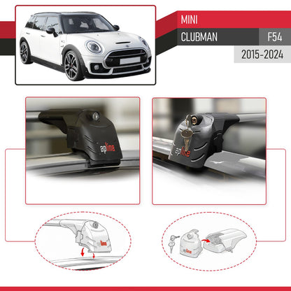 Compatibile con Mini Clubman F54 2016-2024 ACE-2 Barre Tetto Portapacchi Auto Barre Portatutto Grigo Alluminio 2 Barre
