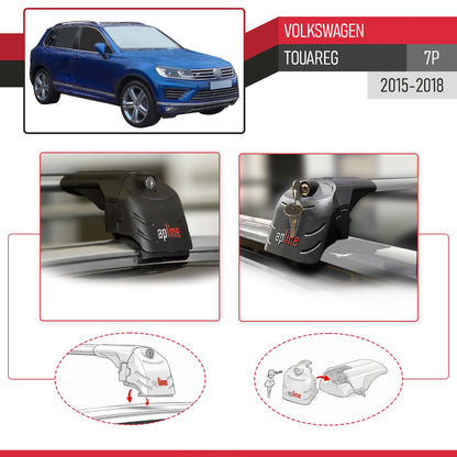 Compatibile con VW Touareg 2015-2018 ACE-2 Barre Tetto Portapacchi Auto Barre Portatutto Grigo Alluminio 2 Barre