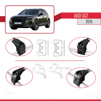 Compatibile con Audi SQ7 2024-2025 ACE-2 Barre portatutto per auto Portapacchi in alluminio grigio 2 barre