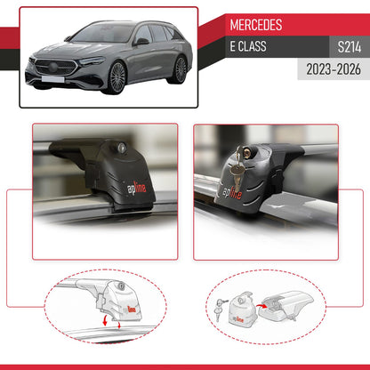 Compatibile con Mercedes E-Class Estate 2021-2025 ACE-2 Barre Tetto Portapacchi Auto Barre Portatutto Grigo Alluminio 2 Barre