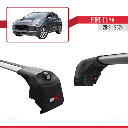 Compatibile con Ford Puma 2019-2024 ACE-2 Barre portatutto per auto Portapacchi in alluminio grigio 2 barre