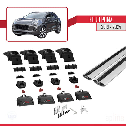 Compatibile con Ford Puma 2019-2024 ACE-2 Barre portatutto per auto Portapacchi in alluminio grigio 2 barre