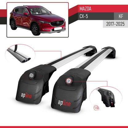 Compatibile con Mazda CX-5 2017-2025 ACE-2 Barre Tetto Portapacchi Auto Barre Portatutto Grigo Alluminio 2 Barre