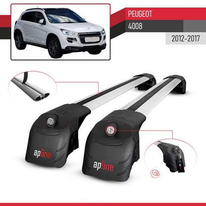 Compatibile con Peugeot 4008 2012-2017 ACE-2 Barre Tetto Portapacchi Auto Barre Portatutto Grigo Alluminio 2 Barre