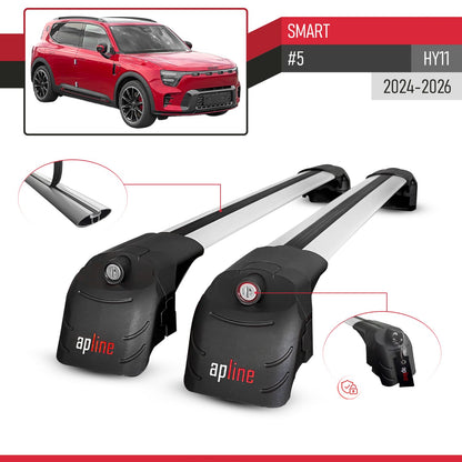Compatibile con SMART #5 2024-2026 ACE-2 Barre Tetto Portapacchi Auto Barre Portatutto Grigo Alluminio 2 Barre
