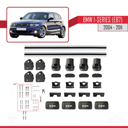 Compatibile con BMW Serie 1 (E87) 2004-2011 Barre portatutto ACE-3 Portapacchi per auto in alluminio grigio 2 barre
