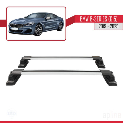 Compatibile con BMW Serie 8 (G15) 2019-2025 ACE-3 Barre portatutto per auto Portapacchi Alluminio grigio 2 barre