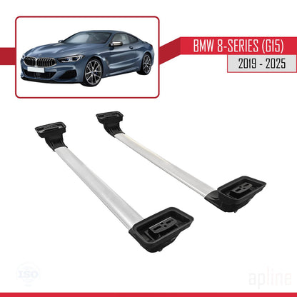 Compatibile con BMW Serie 8 (G15) 2019-2025 ACE-3 Barre portatutto per auto Portapacchi Alluminio grigio 2 barre