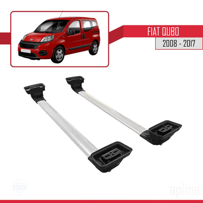 Compatible avec Fiat Qubo 2008-2017 ACE-3 Barres de Toit Railing Porte-Bagages de Voiture Gris Aluminium 2 Barres