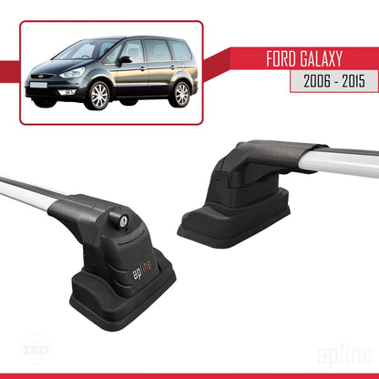 Compatibile con Ford Galaxy (MK3) 2006-2015 ACE-3 Barre portatutto per auto Portapacchi in alluminio grigio 2 barre