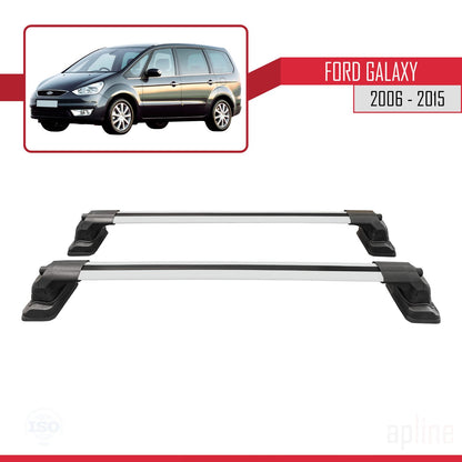 Compatibile con Ford Galaxy (MK3) 2006-2015 ACE-3 Barre portatutto per auto Portapacchi in alluminio grigio 2 barre