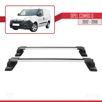 Compatible avec Opel Combo D 2012-2018 ACE-3 Barres de Toit Railing Porte-Bagages de Voiture Gris Aluminium 2 Barres