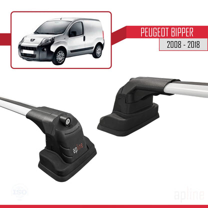 Compatible avec Peugeot Bipper 2008-2018 ACE-3 Barres de Toit Railing Porte-Bagages de Voiture Gris Aluminium 2 Barres