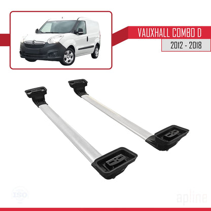 Compatible avec Vauxhall Combo D 2012-2018 ACE-3 Barres de Toit Railing Porte-Bagages de Voiture Gris Aluminium 2 Barres