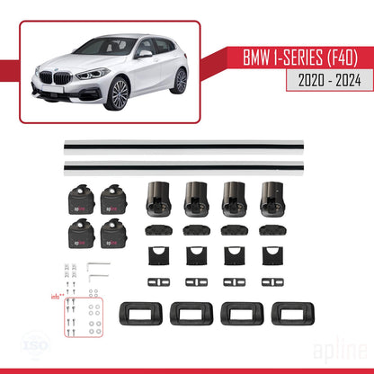 Compatibile con BMW Serie 1 (F40) 2020-2024 ACE-3 Barre portatutto per auto Portapacchi in alluminio grigio 2 barre