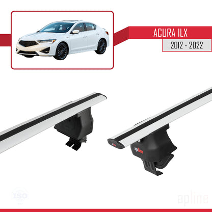 Kompatibel mit Acura ILX (DE1/2/3) 2012-2022 ACE-4 Dachreling Gepäckträger Graues Aluminium 2 Stangen