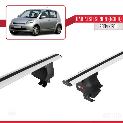 Kompatibel mit Daihatsu Sirion (M300) 2004-2011 ACE-4 Dachgepäckträger, graues Aluminium, 2 Stangen