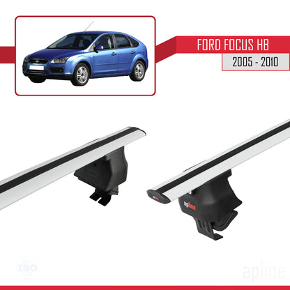 Compatibile con Ford Focus 2 (C307) HB 2005-2010 ACE-4 Barre portatutto per auto Portapacchi Alluminio grigio 2 barre