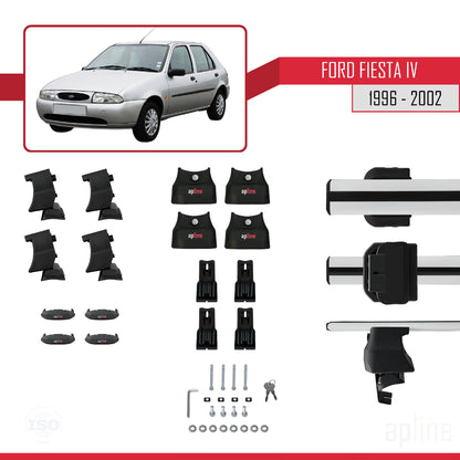 Compatibile con Ford Fiesta 4 1996-2002 ACE-4 Barre portatutto per auto Portapacchi in alluminio grigio 2 barre
