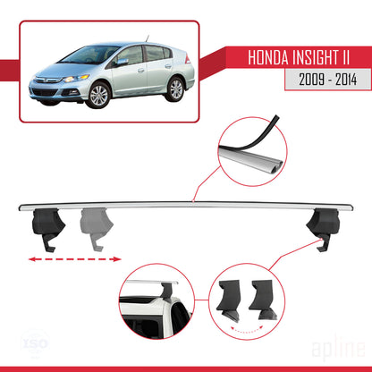 Compatibile con Honda Insight 2 (ZE2) 2009-2014 ACE-4 Barre portatutto per auto Portapacchi in alluminio grigio 2 barre