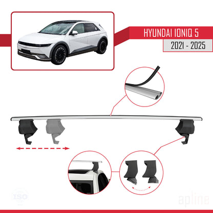 Compatibile con Hyundai Ioniq 5 (NE) 2021-2025 ACE-4 Barre portatutto per auto in alluminio grigio 2 barre