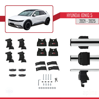 Compatibile con Hyundai Ioniq 5 (NE) 2021-2025 ACE-4 Barre portatutto per auto in alluminio grigio 2 barre