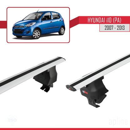 Compatibile con Hyundai i10 (PA) 2007-2013 ACE-4 Barre portatutto per auto Portapacchi in alluminio grigio 2 barre