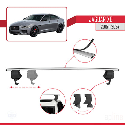 Compatibile con Jaguar XE (X760) 2015-2024 ACE-4 Barre Tetto Portapacchi Auto Barre Portatutto Grigo Alluminio 2 Barre