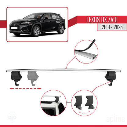 Compatible avec Lexus UX (ZA10) 2019-2025 ACE-4 Barres de Toit Railing Porte-Bagages de Voiture Gris Aluminium 2 Barres