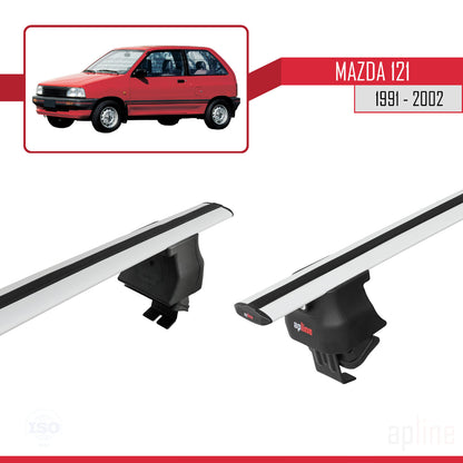 Compatible with Mazda 121 1991-2002 ACE-4 Car Roof Rack Cross Bar Grey Aluminium 2 Bars