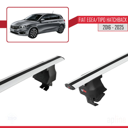 Compatibile con Fiat Egea HB 2016-2025 ACE-4 Barre Portatutto Railing Portapacchi Auto Alluminio Grigio 2 Barre
