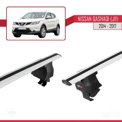 Compatible with Nissan Qashqai 2 (J11) Pre-Facelift 2014-2017 ACE-4 Car Roof Rack Cross Bar Grey Aluminium 2 Bars
