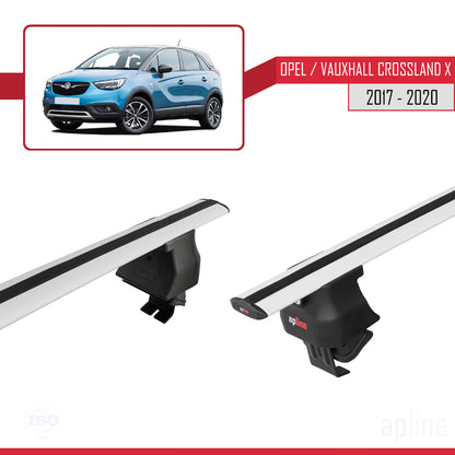 Compatible with Opel/Vauxhall Crossland X 2017-2020 ACE-4 Car Roof Rack Cross Bar Grey Aluminium 2 Bars
