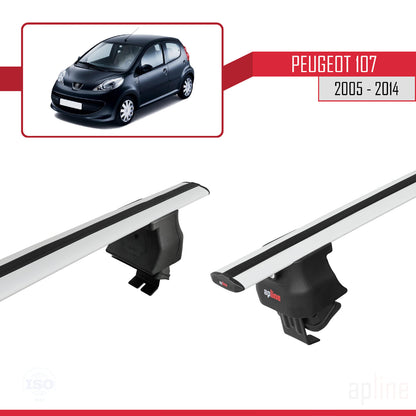 Compatible avec Peugeot 107 2005-2014 ACE-4 Barres de Toit Railing Porte-Bagages de Voiture Gris Aluminium 2 Barres